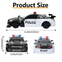 iBlivers RC Drift Police Car drift tires enable controlled fun on smooth surfaces