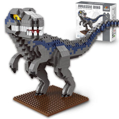 IBLOTIME Raptor dinosaur assembled on display base for desk-worthy decor and study projects.