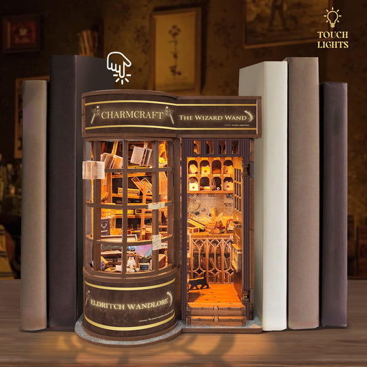 IBOHEYE DIY Book Nook Kit diorama lantern interior, adds cozy detail.