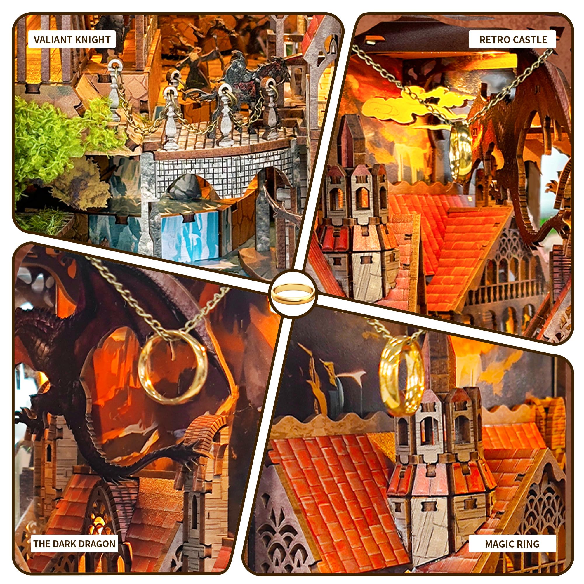 IBOHEYE Precision-cut wood panels ensure sturdy assembly and clean, precise miniature scenes.