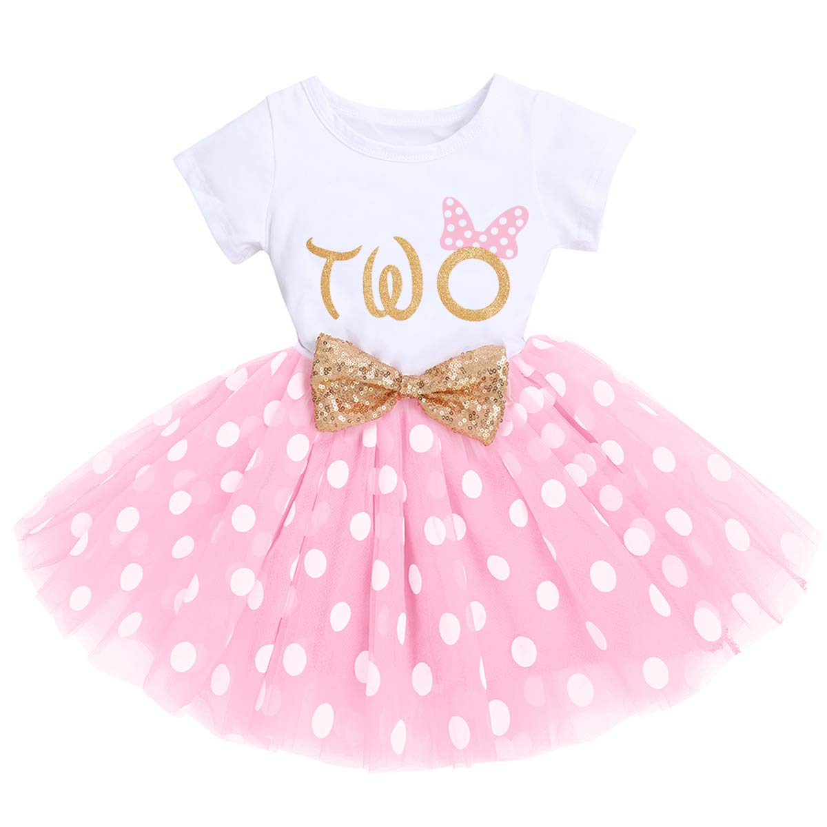 IBTOM CASTLE baby girls 2nd birthday dress for cake smash photos.