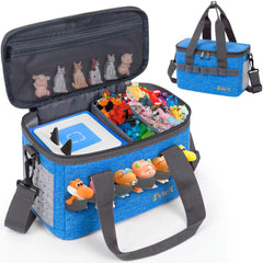 IBVIVIC Toniebox carrying case blue front view, travel-friendly and organized