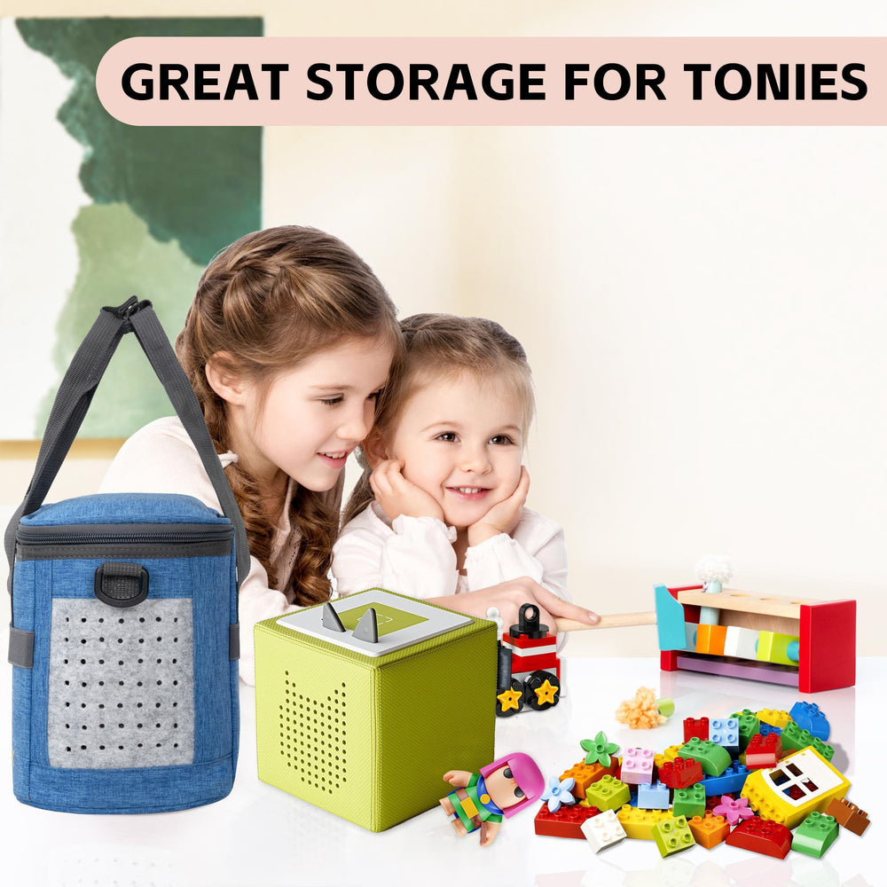 IBVIVIC Toniebox carrying case blue sturdy handles for quick grabs