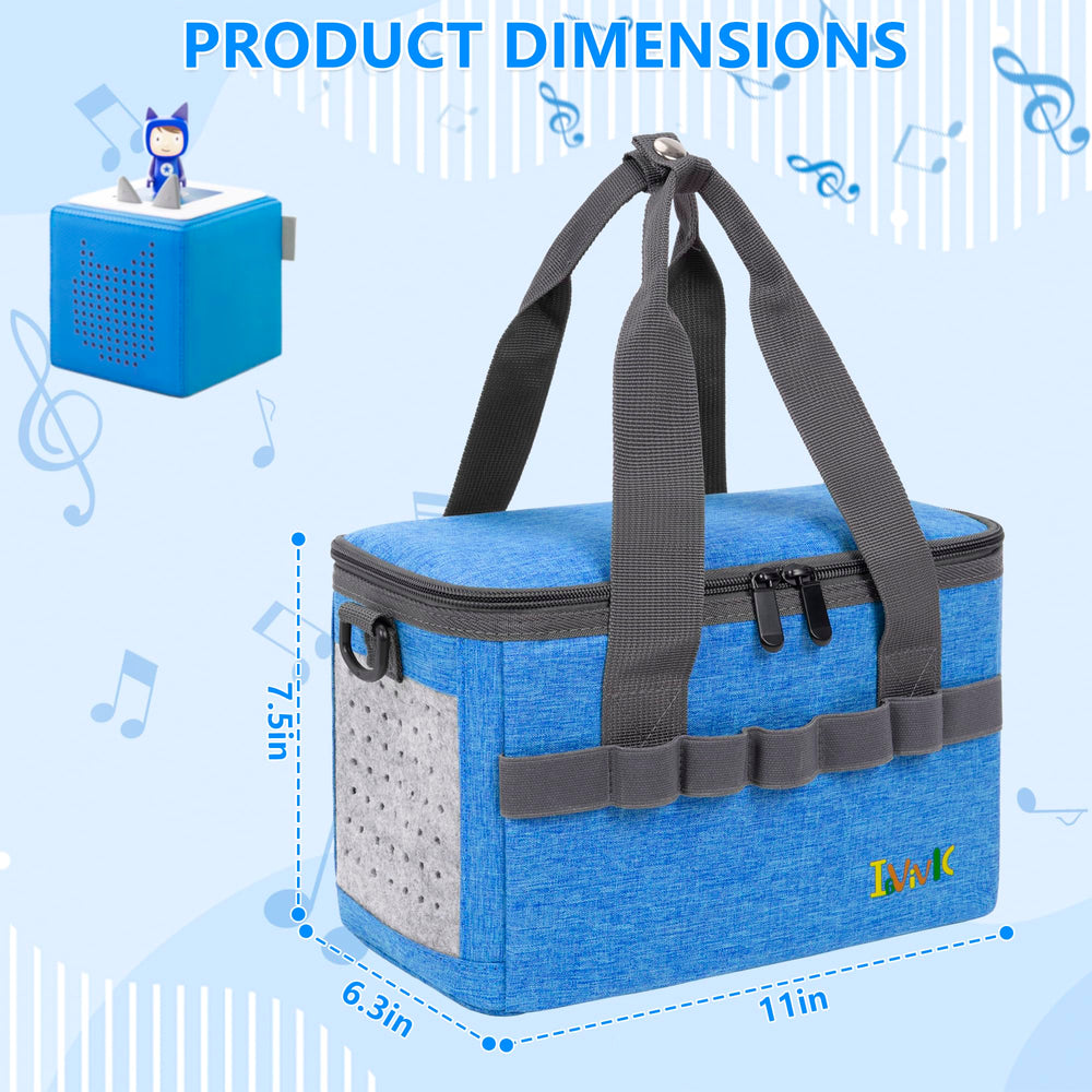 IBVIVIC Toniebox carrying case blue side mesh panel, breathable storage for Tonies