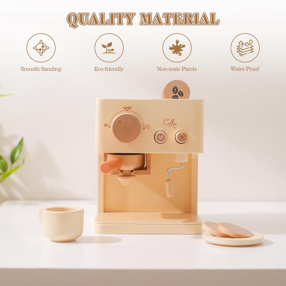 ibwaae wooden coffee bean grinder enhances interactive pretend barista play