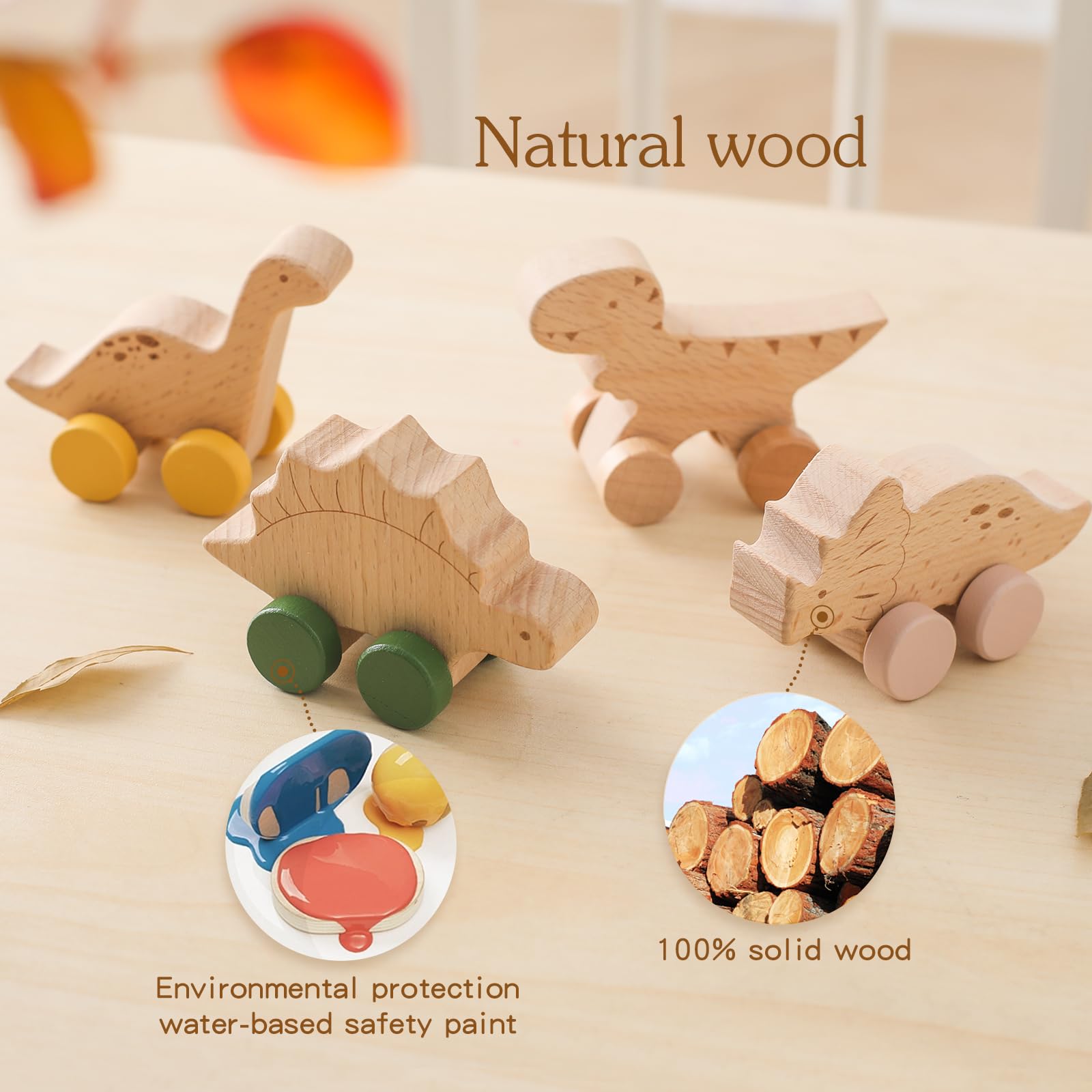 Ibwaae baby-first car Montessori toy helps grasping and rolling.