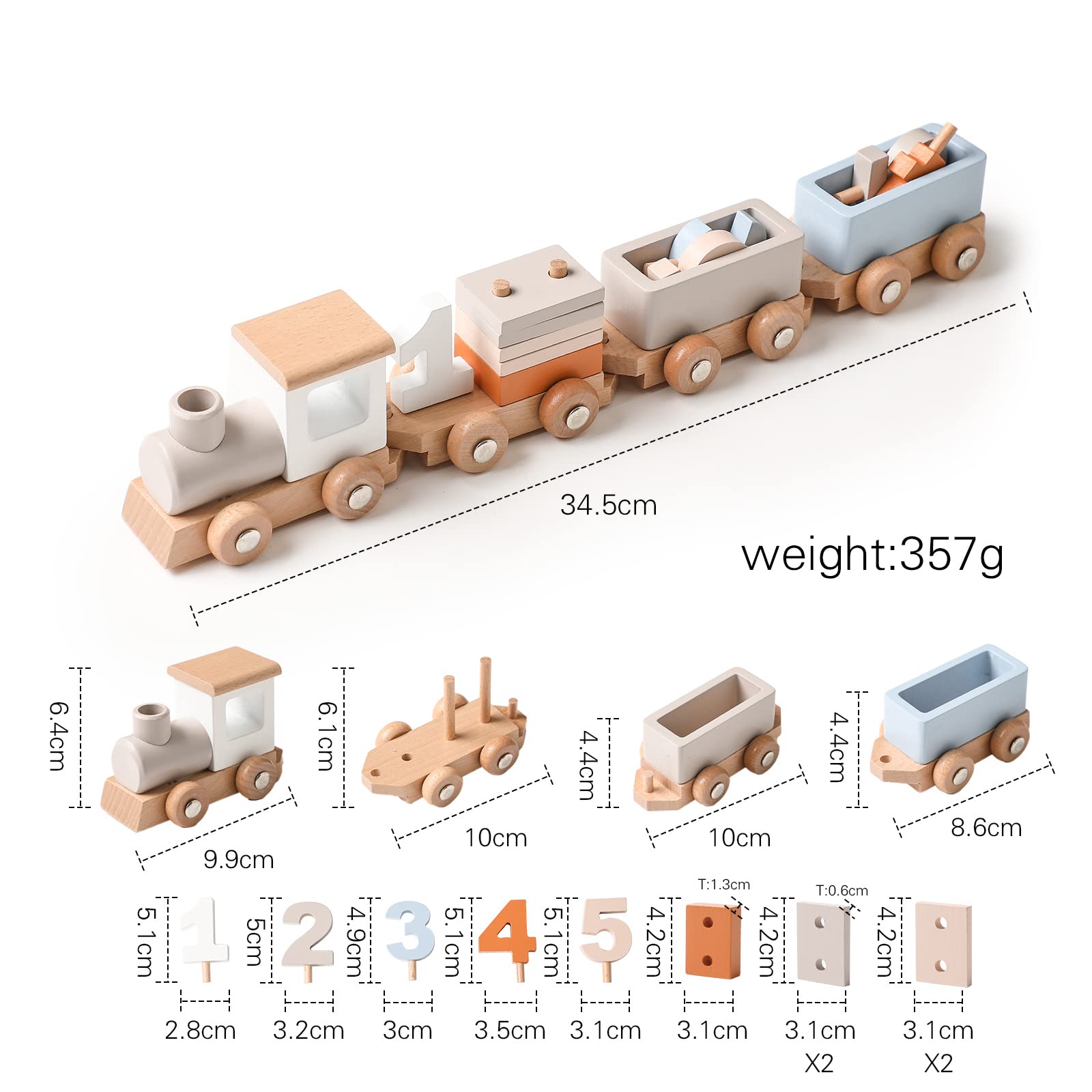 ibwaae wooden train set kid playing, inspires imaginative and constructive play