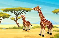 Ice King Bear giraffe plush texture and size details for parents shopping guidance.