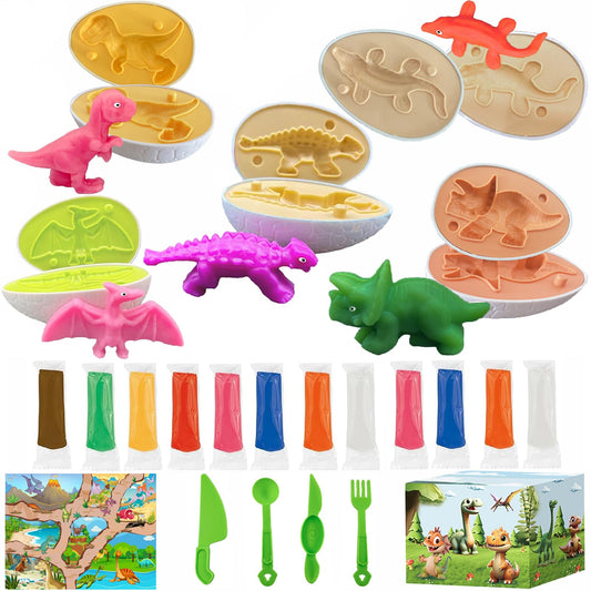 Iceacrin dinosaur eggs set; colorful molds enhance imaginative play and fine motor skills.