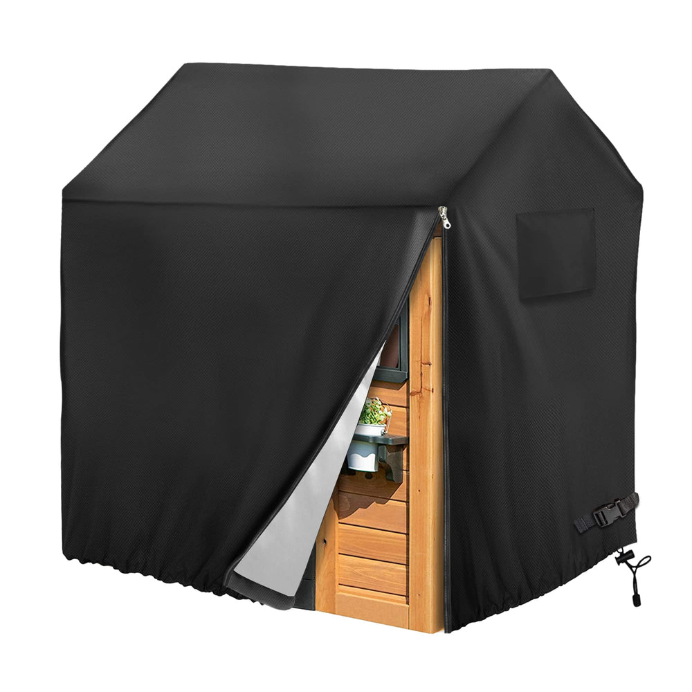 Iceberg Elf playhouse cover in black close-up highlighting durable waterproof fabric.