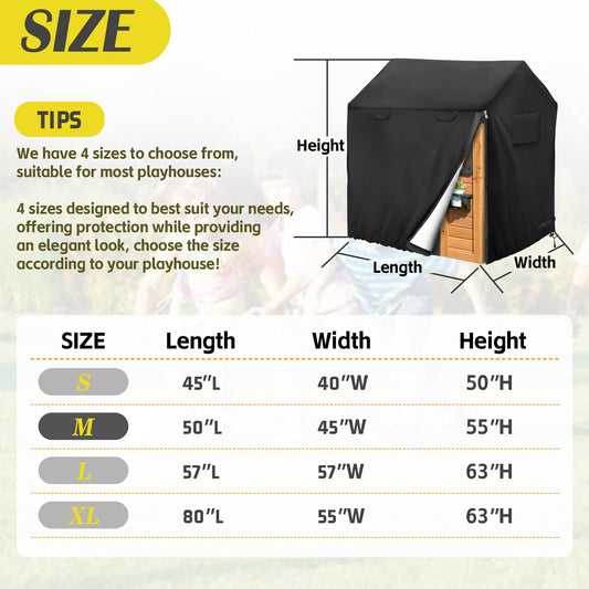 Iceberg Elf waterproof playhouse cover shields from rain and humidity
