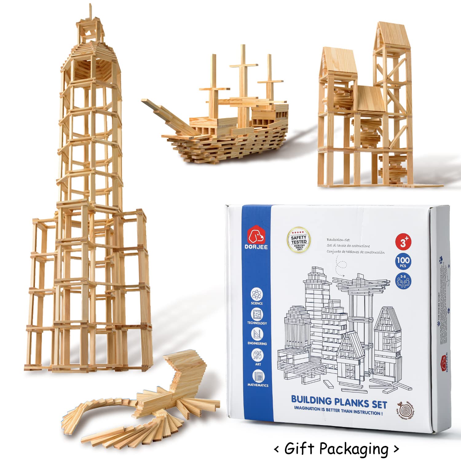 ICEKO KN wooden blocks gift idea for ages 3-8, fostering exploration