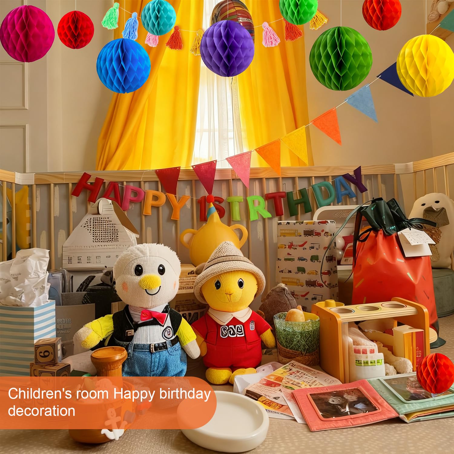 ICEXYK colorful tassels on banner enhancing party visuals