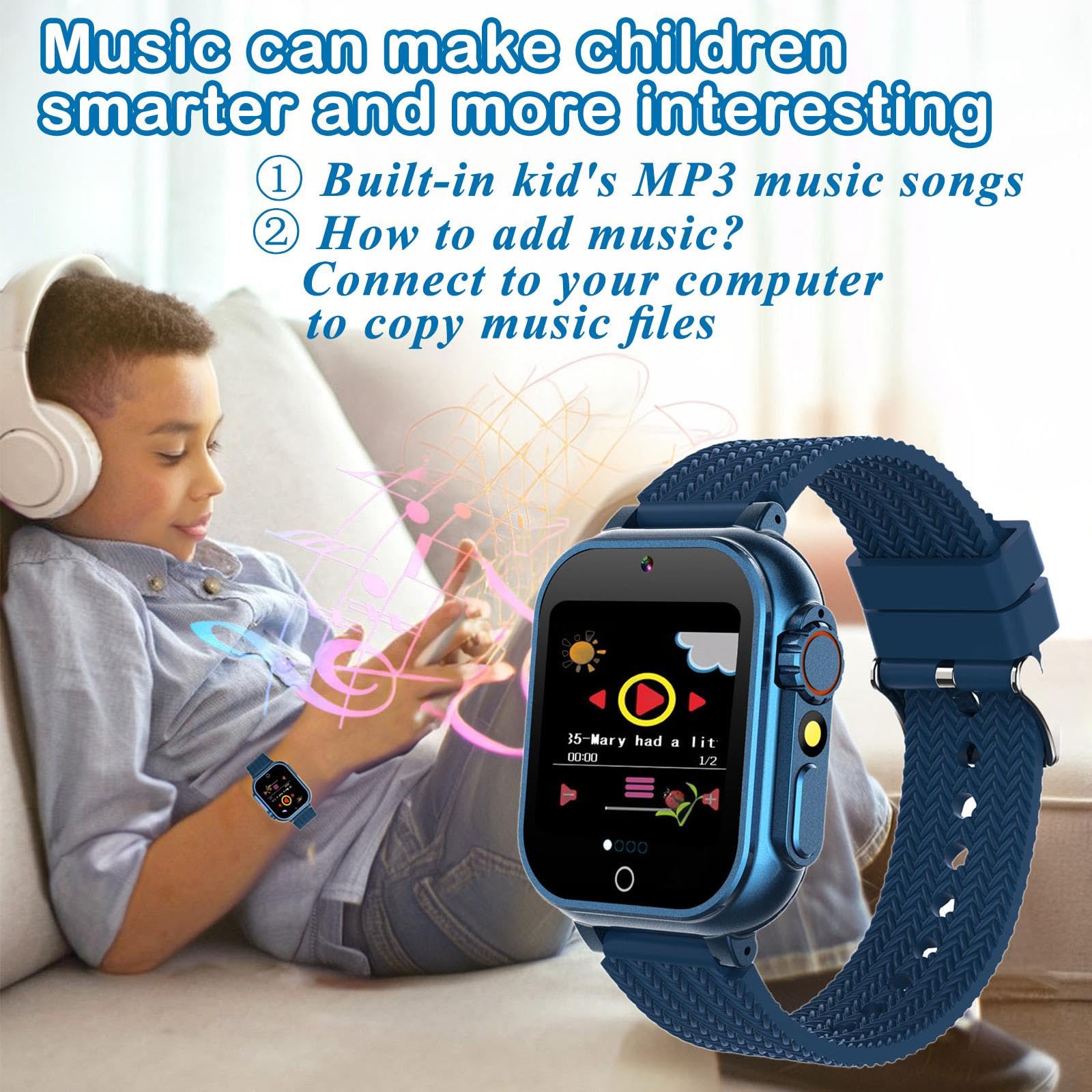 iCHOMKE Kids Smart Watch blue long battery life