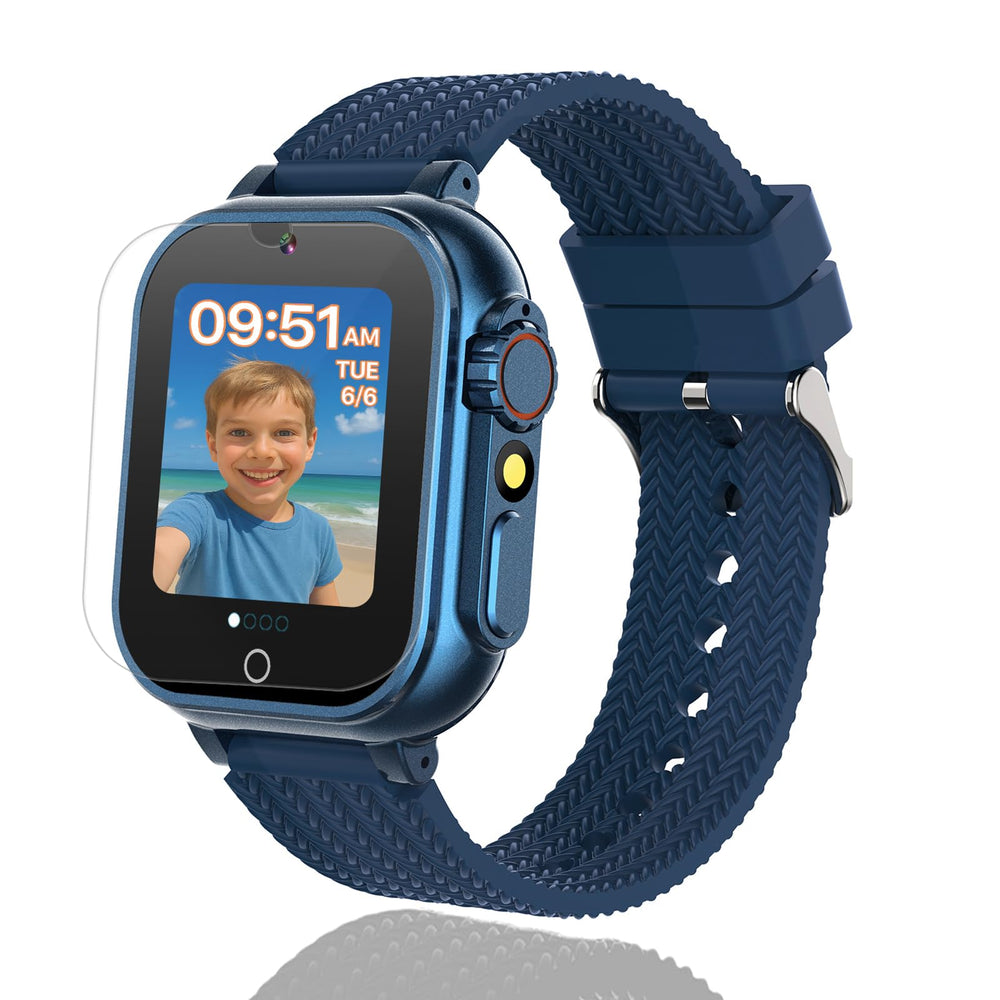 iCHOMKE Kids Smart Watch blue front view with vivid display