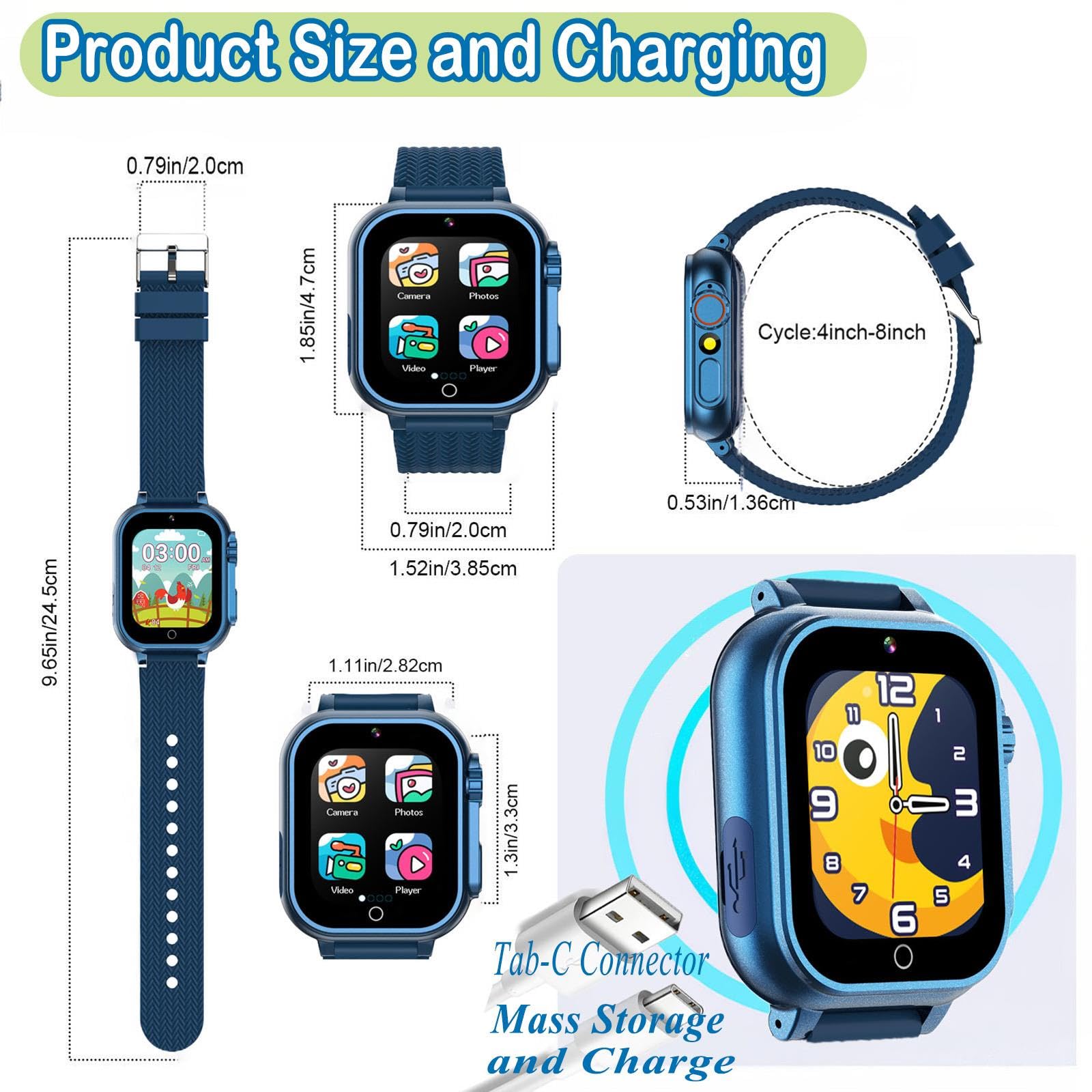 iCHOMKE Kids Smart Watch blue gift-ready packaging