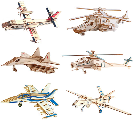 i-CHONY 3D aircraft puzzle airplane model being assembled for STEM learning.
