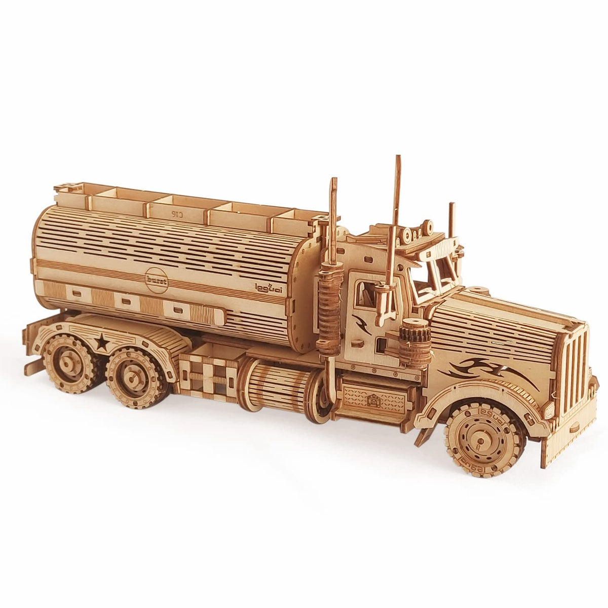 i-CHONY 3D tank truck puzzle pieces ready to assemble for engaging fun