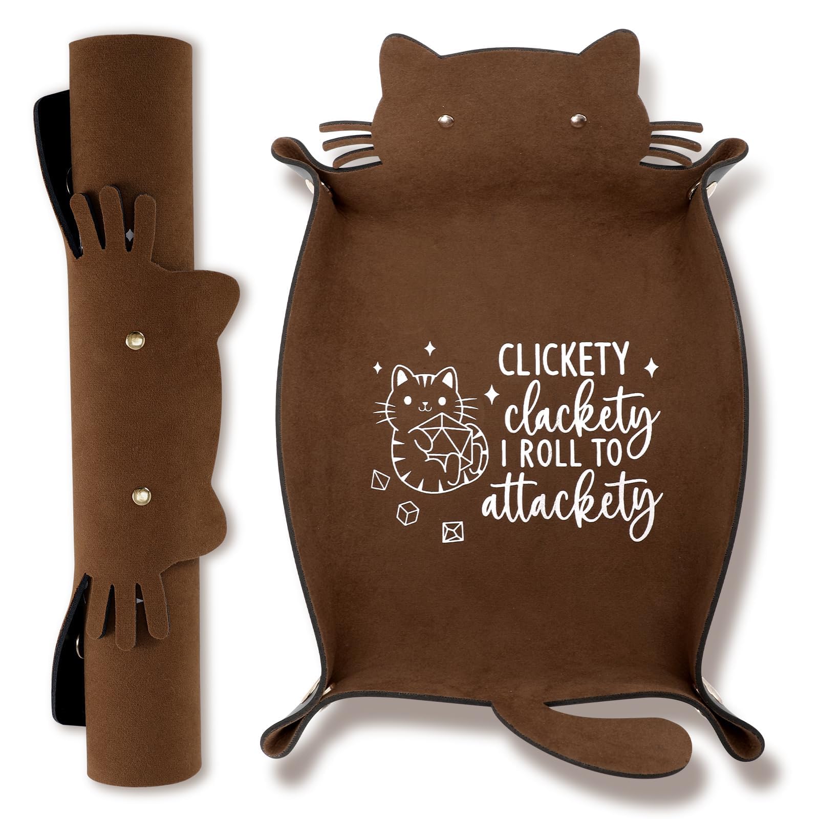 ICoDeesse cat dice tray opened to keep dice contained during gameplay.