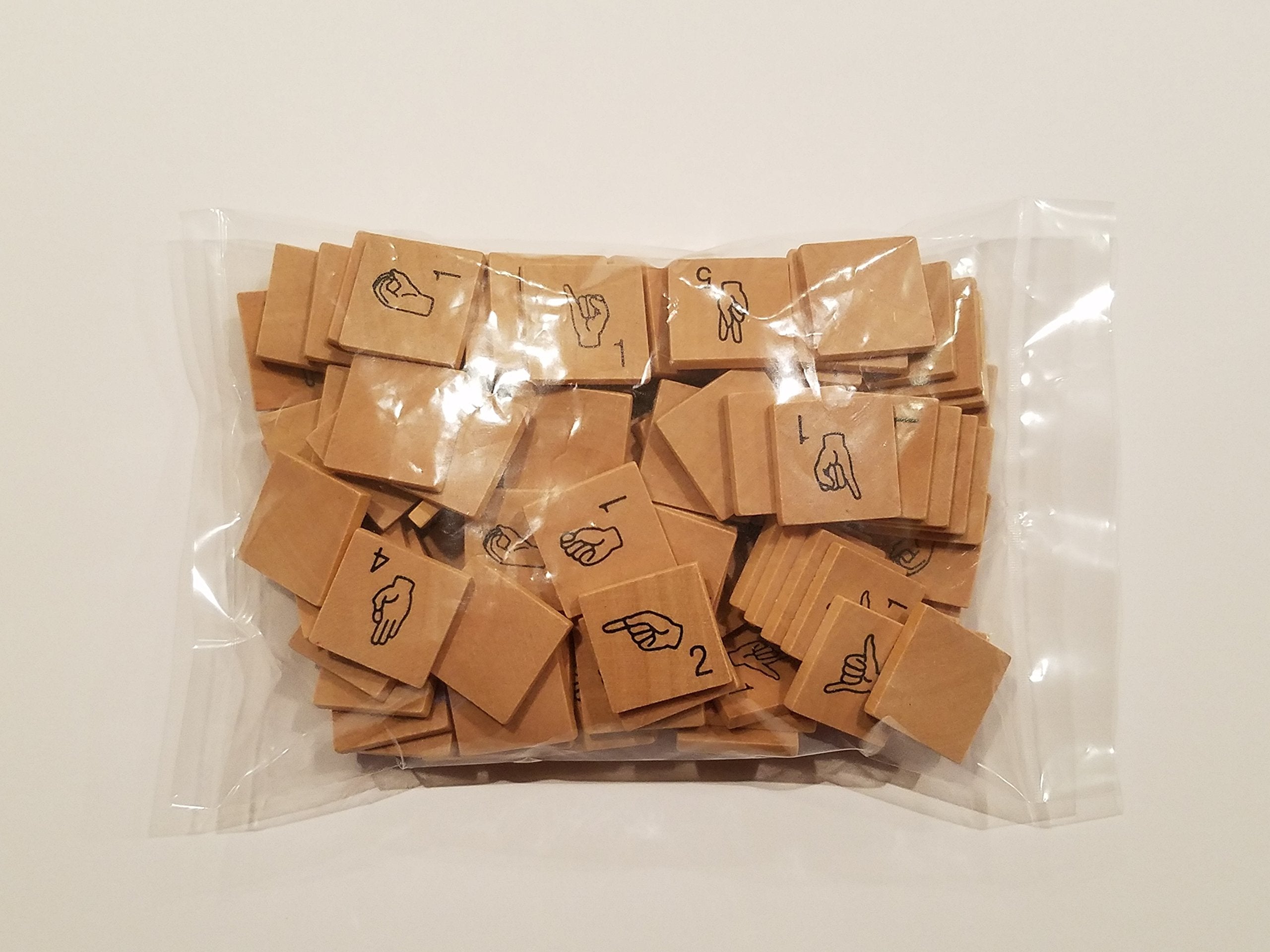 Iconoglyph ASL game tiles handshape collection, classroom learning aid.