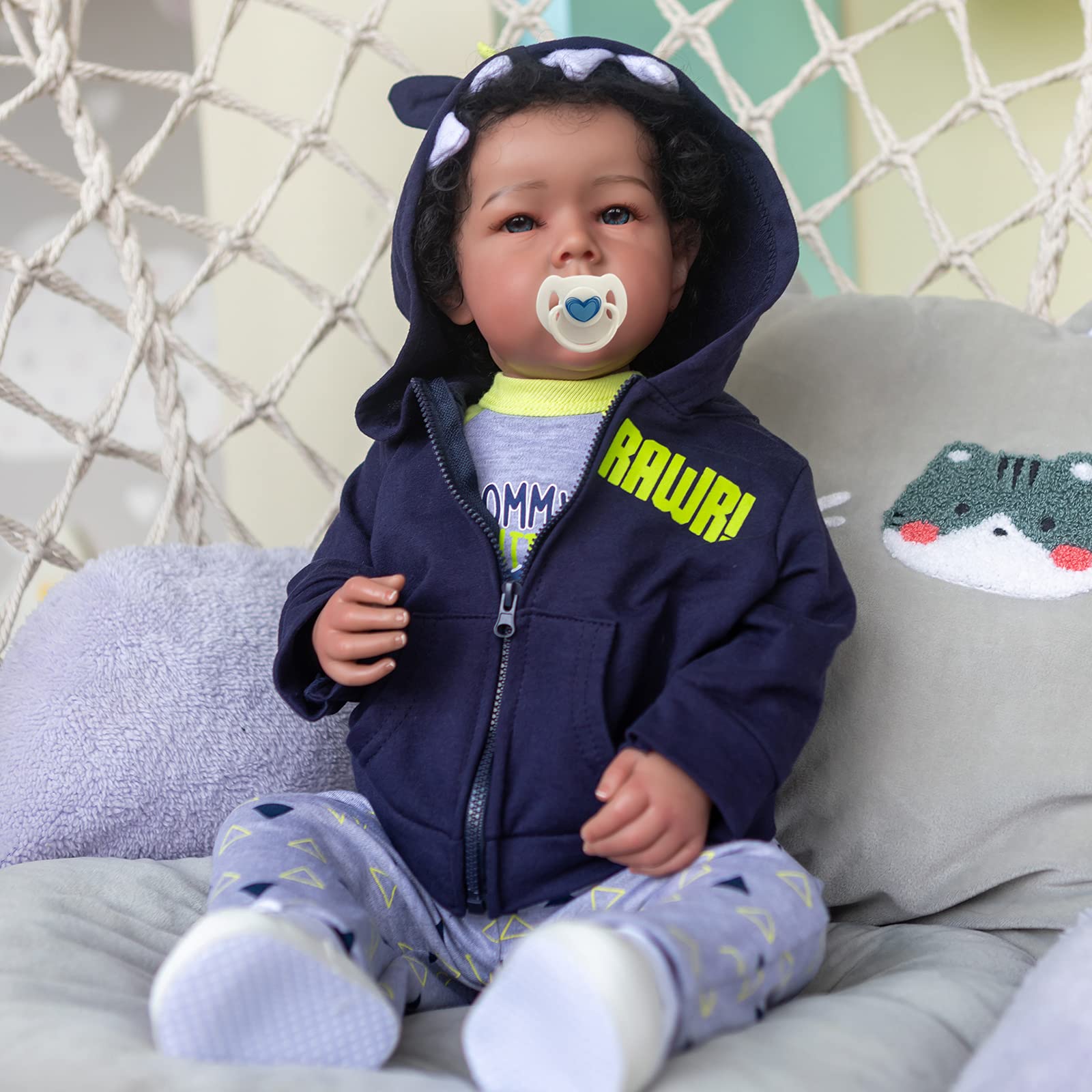 iCradle Reborn Boy Doll hair texture for realistic styling.