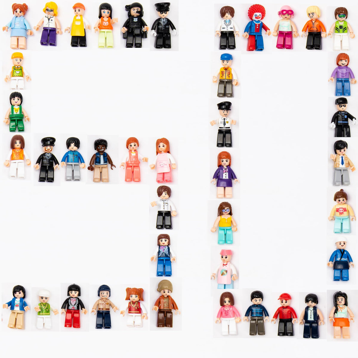 Icyhit 50-pcs random minifigures pack, colorful assortment for creative play