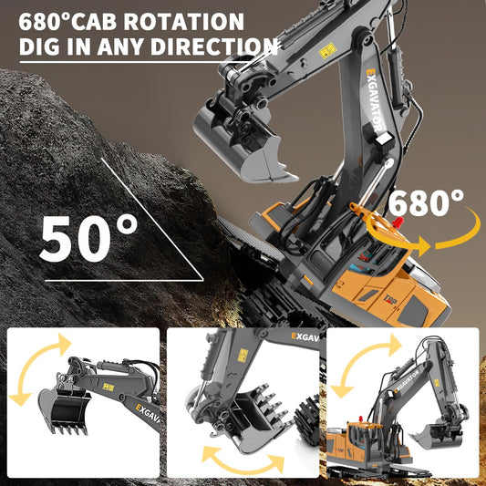 ID Gerilla RC excavator digging action for hands-on construction fun