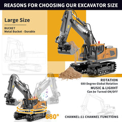 ID Gerilla RC excavator rugged tracks handling sand and dirt