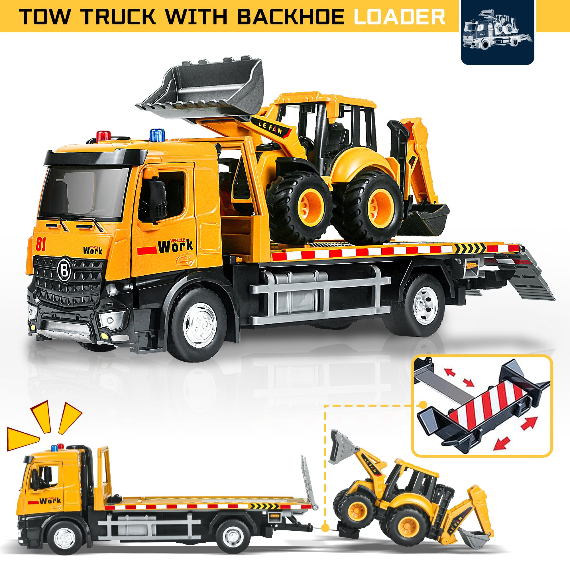 Sliding tilting flatbed on ID Gerilla tow truck for easy loading