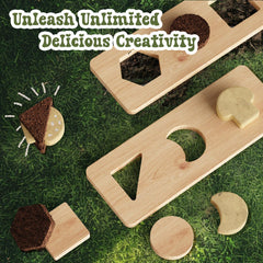 IDEA FAMILY mud kitchen open storage shelves keep utensils and toys within reach.