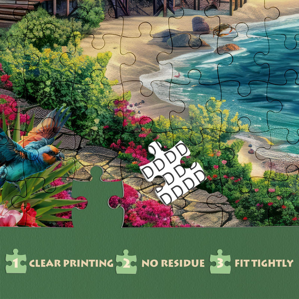 IdeaBazar Bird Plant Flower Fish Sea Turtle Puzzle highlights natural elements for focus.