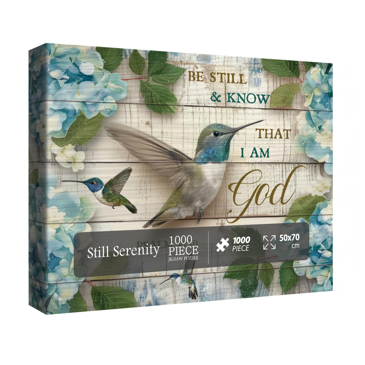IdeaBazar Christian Flower Hummingbird Puzzle box shows serene scene for mindful play