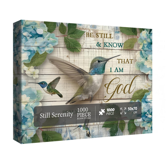 IdeaBazar Christian Flower Hummingbird Puzzle box shows serene scene for mindful play