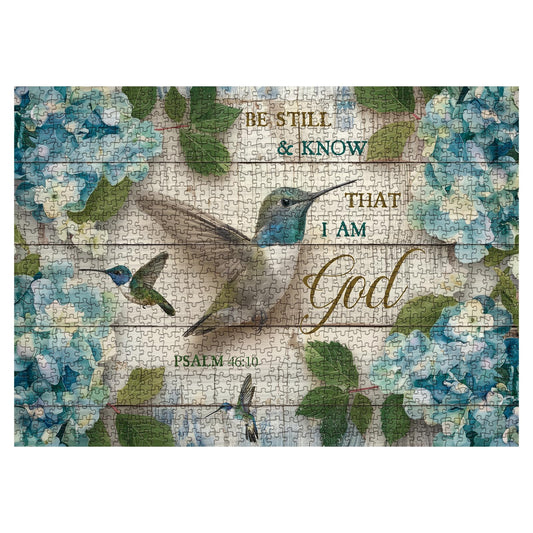 IdeaBazar hummingbirds and hydrangeas puzzle image inspires calm, focused time with family