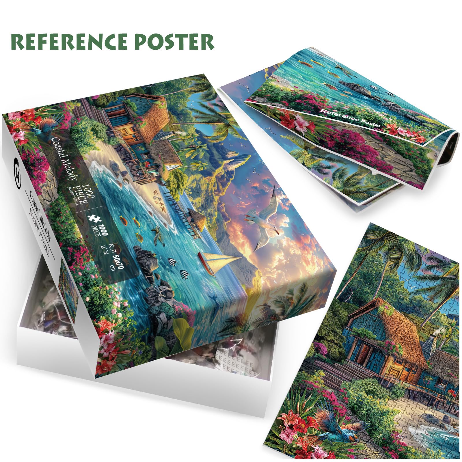 IdeaBazar Sunrise Beach Puzzle invites tranquil downtime with soft hues.
