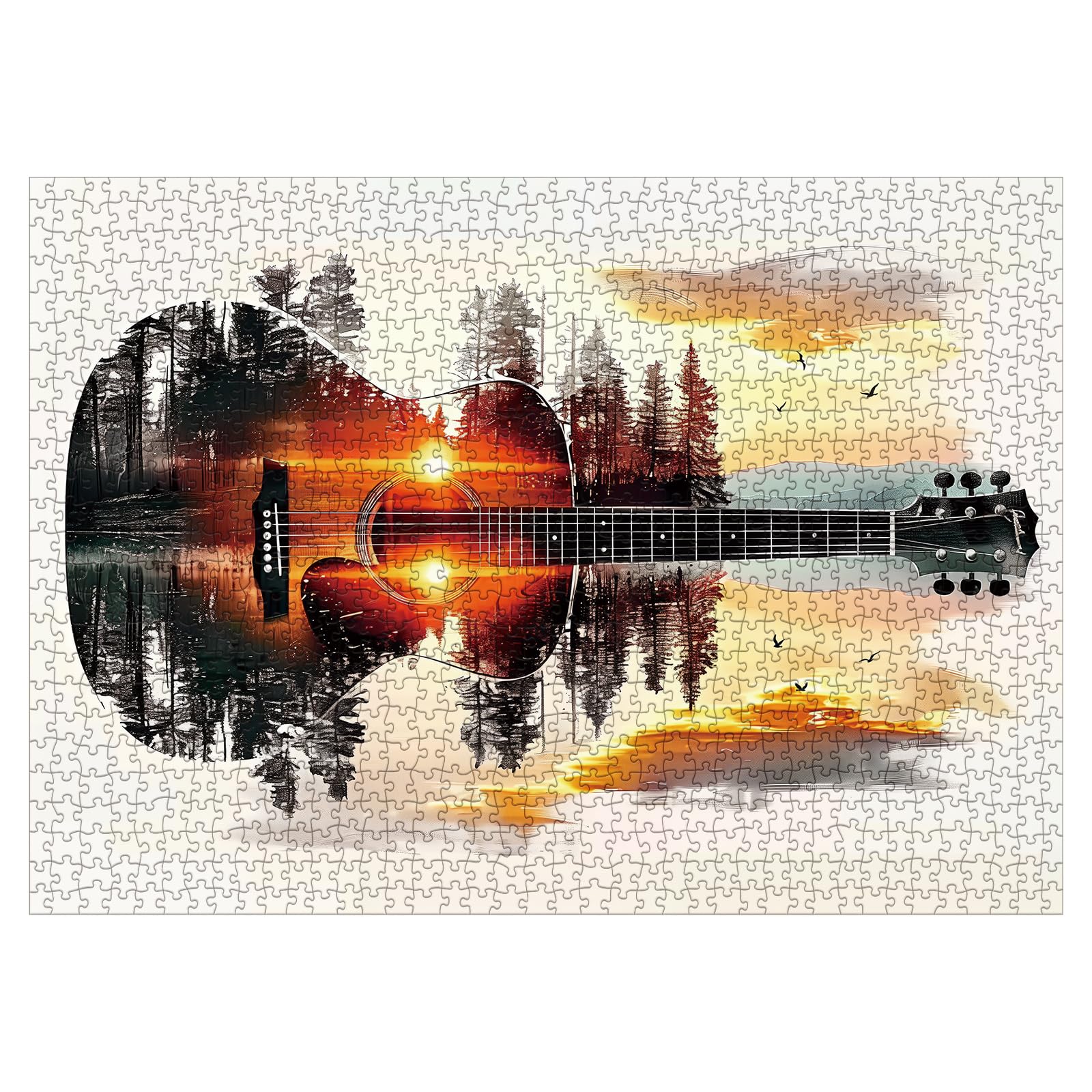 IdeaBazar Sunset Lake Landscape Puzzle highlighting warm reflections on water