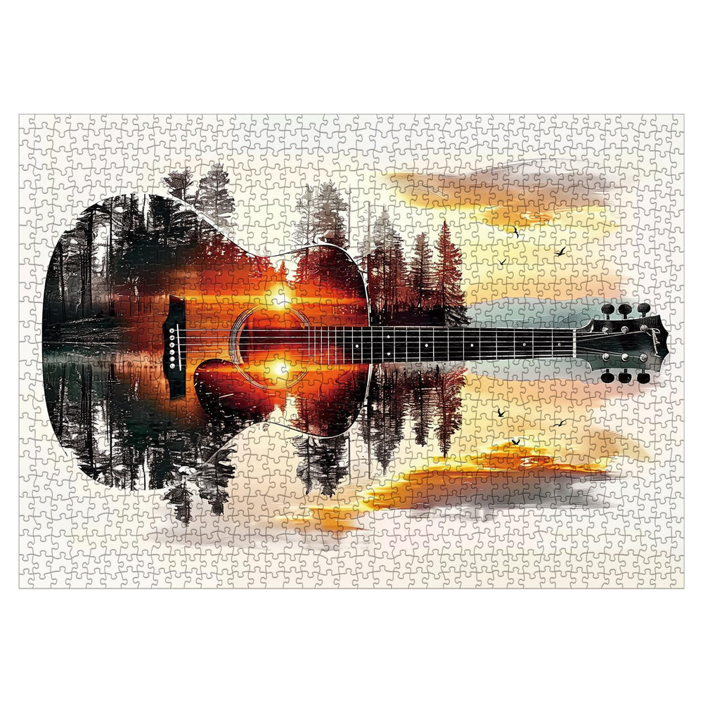IdeaBazar Sunset Lake Landscape Puzzle highlighting warm reflections on water