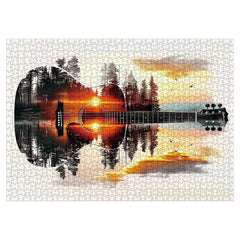 IdeaBazar Sunset Lake Landscape Puzzle highlighting warm reflections on water