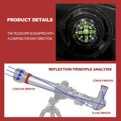 Portable Ideal Swan Kids Telescope fits in a bag for travel
