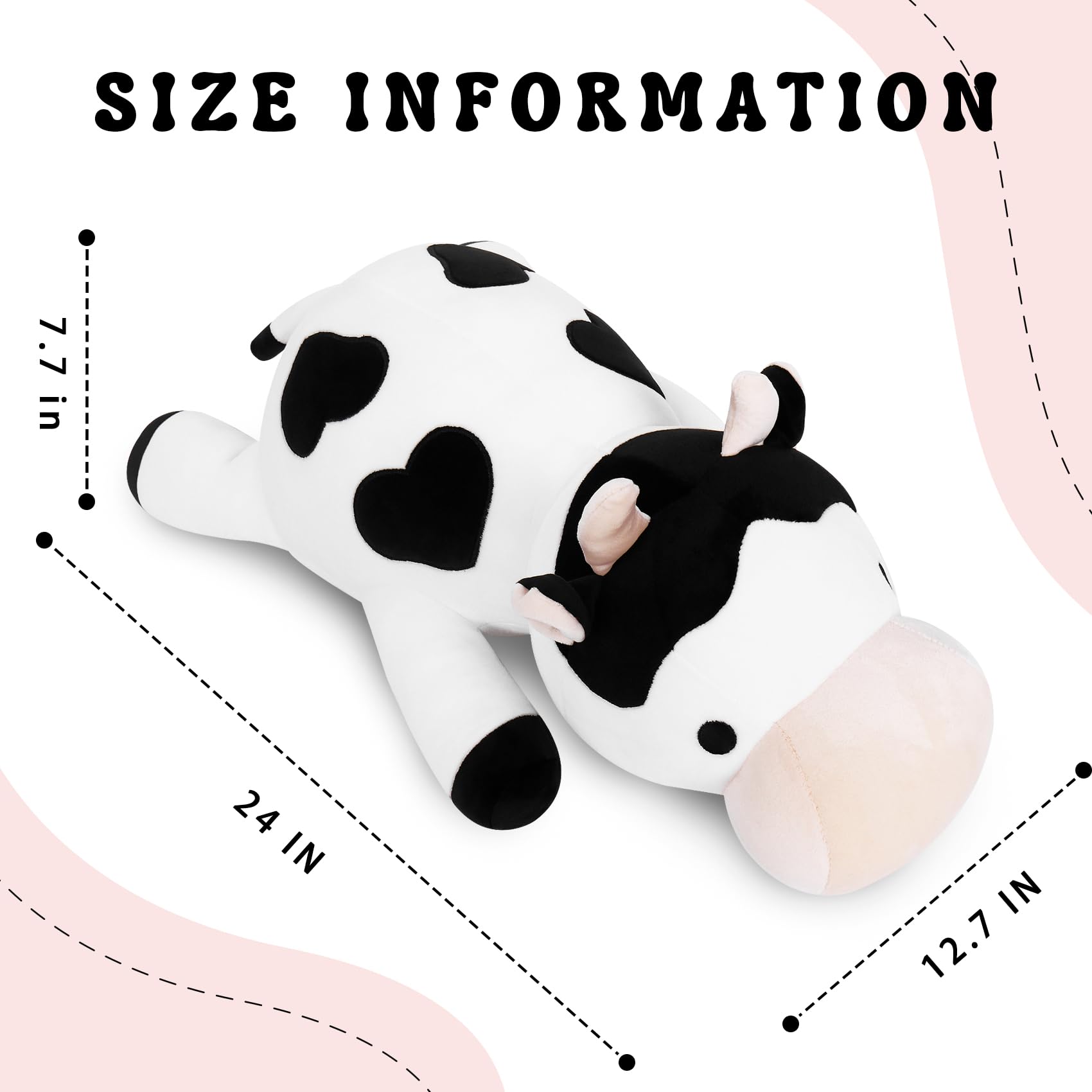 IdeaMeme Cow Weighted Plush fabric close-up showing durable, safe materials.