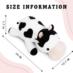 IdeaMeme Cow Weighted Plush fabric close-up showing durable, safe materials.