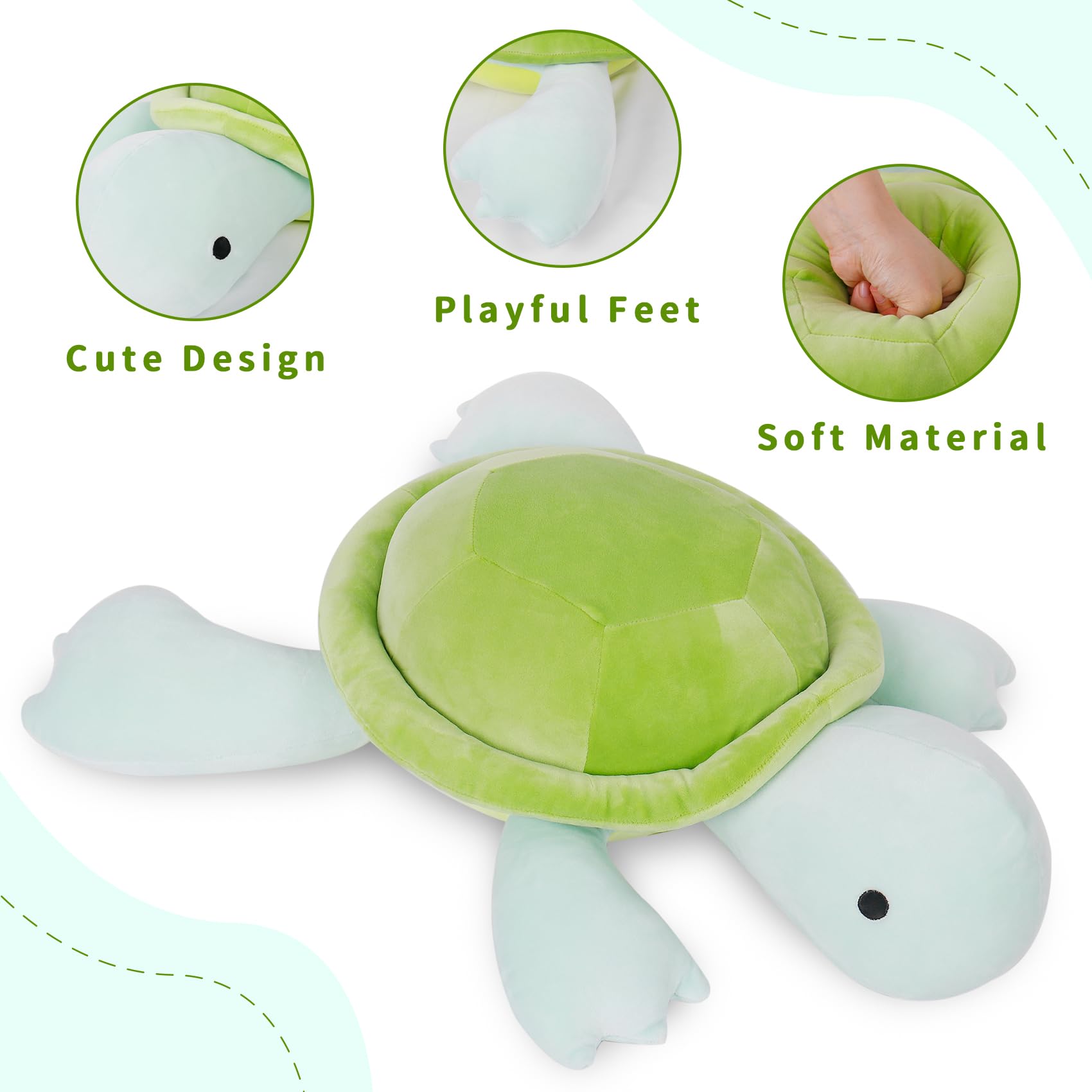 IdeaMeme turtle weighted plush 22 – durable stitching for daily use.