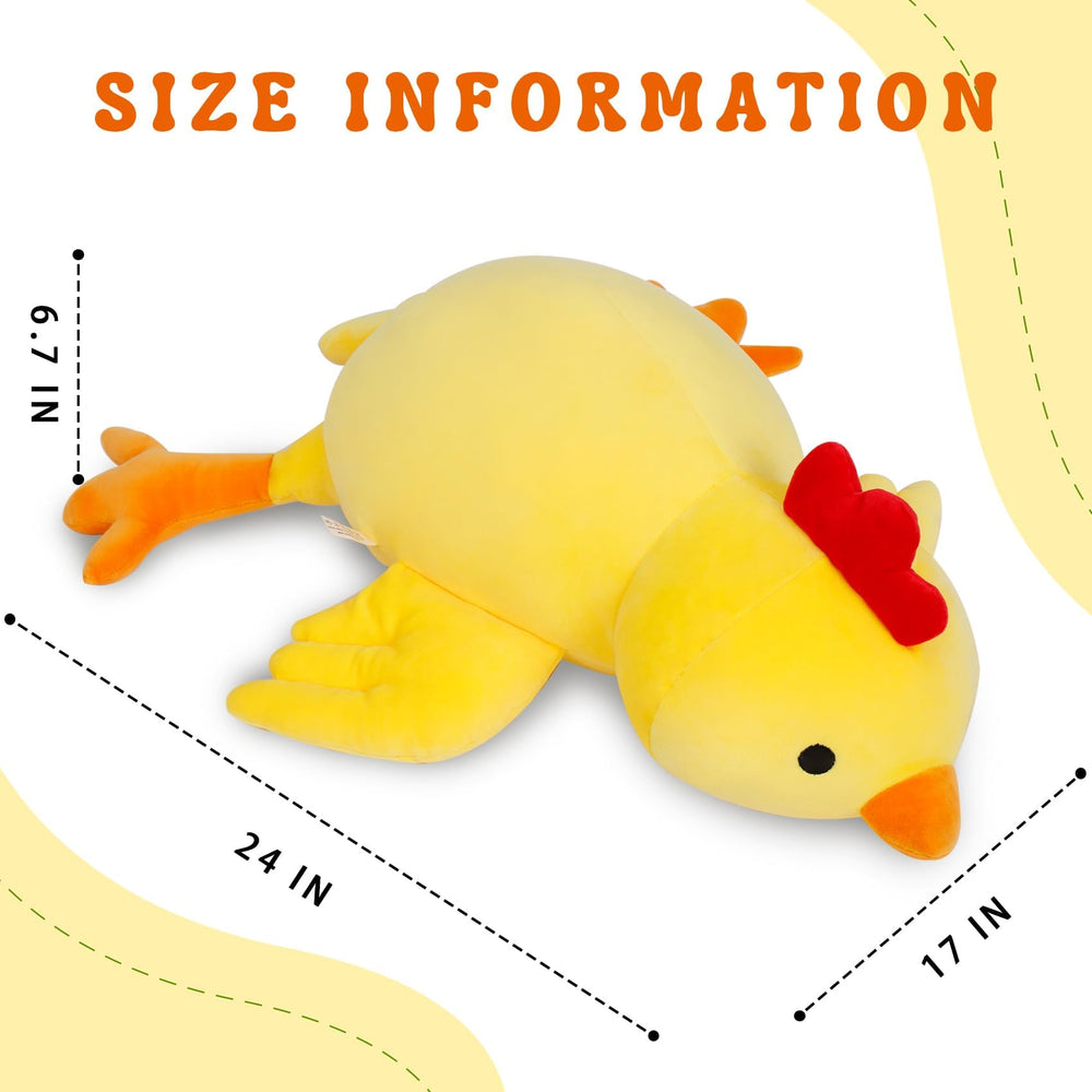 IdeaMeme weighted chick plush close-up shows soft fabric and inviting texture.