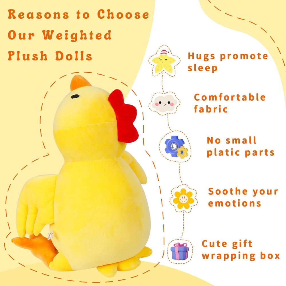 IdeaMeme weighted chick plush vacuum-sealed packaging before unboxing.