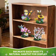Ideas Insect Collection Building Set bee model highlights vibrant colors for color cognition and pretend play