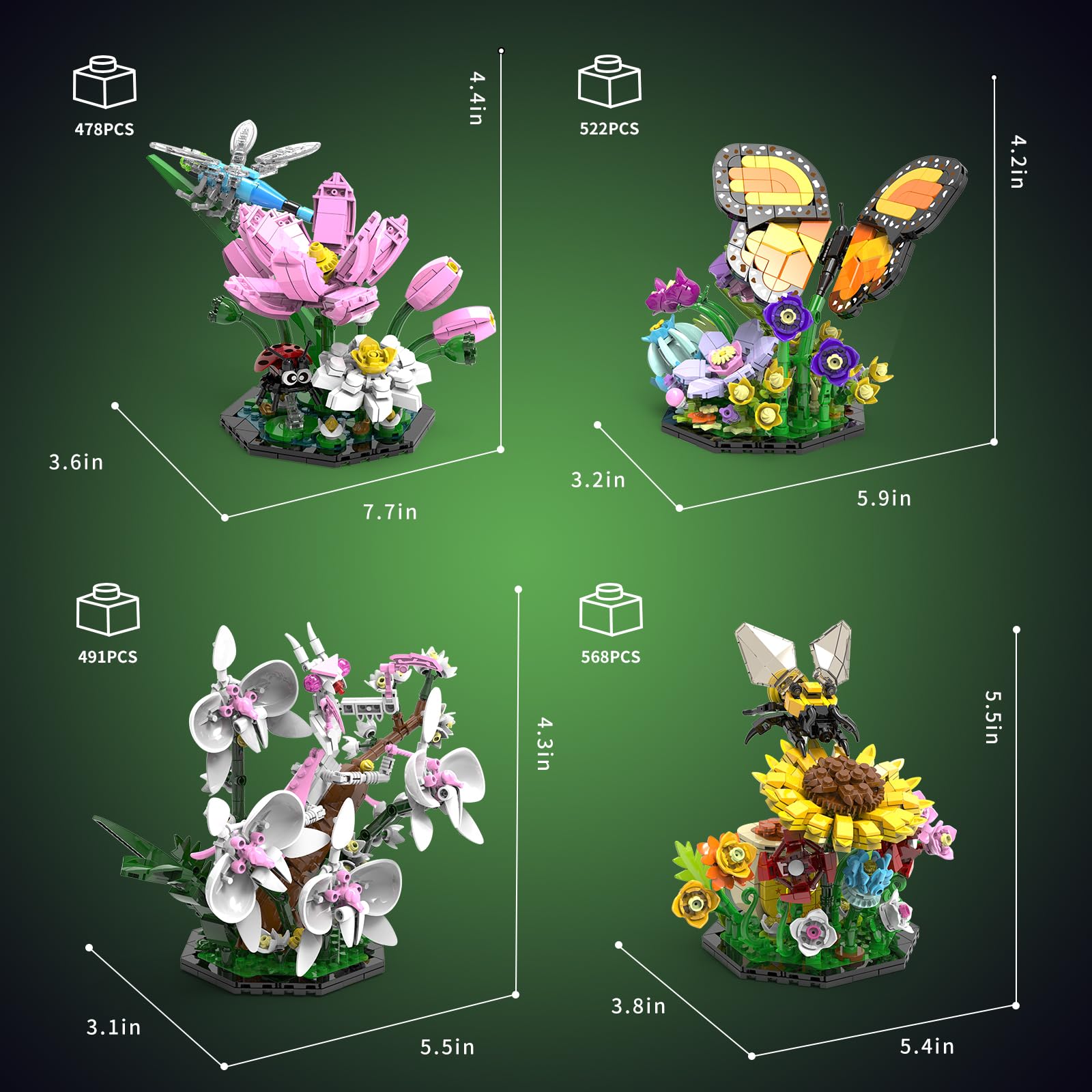 Ideas Insect Collection Building Set display stand ready for classroom or bedroom showcase