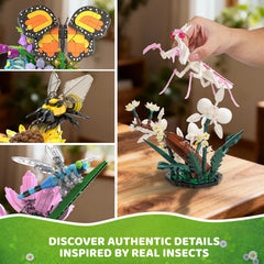 Ideas Insect Collection Building Set dragonfly model showcases delicate wings for hands-on exploration