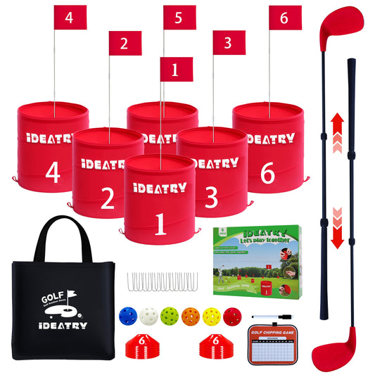 IDEATRY Ultimate 6 Holes backyard buckets showing durable all-weather targets.