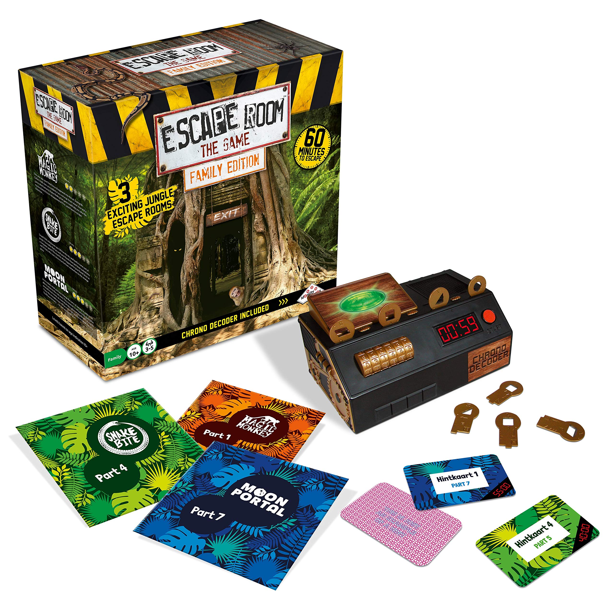 Identity Games Hint Decoder device guides quick clues for collaborative solving.