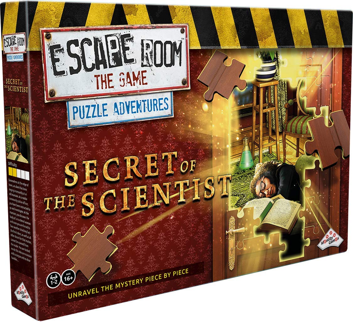 Identity Games Secret of The Scientist cover image invites immersive escape room play for family nights.